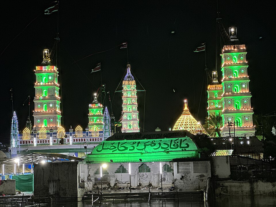 Spiritual Evening Lights at Nagore Dargah